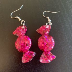 3/20$ Cute earrings candy stars glittery wrapped candies